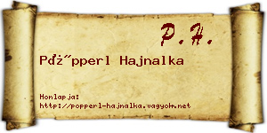 Pöpperl Hajnalka névjegykártya